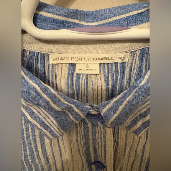 Men's O'Neil Saltwater Essentials Short Sleeve Button-up Collared Striped Shirt - Picture 2 of 5